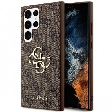 Samsung S24 ULTRA brown Big Metal Logo GUESS nugarėlė