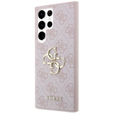 Samsung S24 ULTRA pink Big Metal Logo GUESS nugarėlė 1