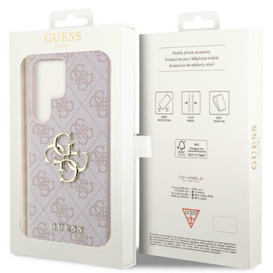Samsung S24 ULTRA pink Big Metal Logo GUESS nugarėlė 7