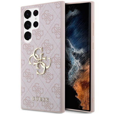 Samsung S24 ULTRA pink Big Metal Logo GUESS nugarėlė