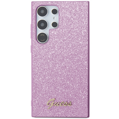 Samsung S24 ULTRA purple Glitter Script GUESS nugarėlė 2