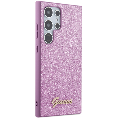 Samsung S24 ULTRA purple Glitter Script GUESS nugarėlė 3