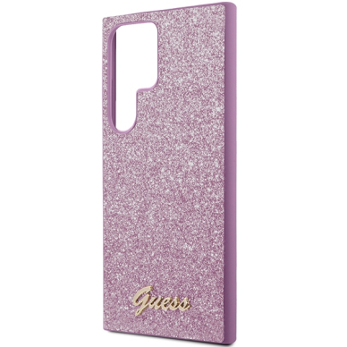 Samsung S24 ULTRA purple Glitter Script GUESS nugarėlė 5