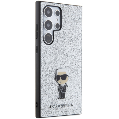 Samsung S24 Ultra silver Ikonik Fixed Glitter Metal PIN KARL LAGERFELD nugarėlė 3