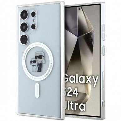 Samsung S24 ULTRA transparent Karl&Choupette IML MagSafe KARL LAGERFELD nugarėlė 2