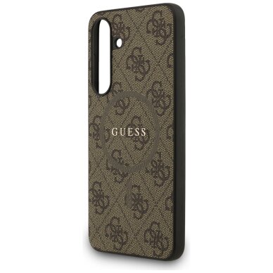 Samsung S25 FE brown MagSafe 4G Ring Classic Logo GUESS nugarėlė 5