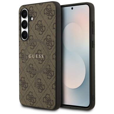 Samsung S25 FE brown MagSafe 4G Ring Classic Logo GUESS nugarėlė