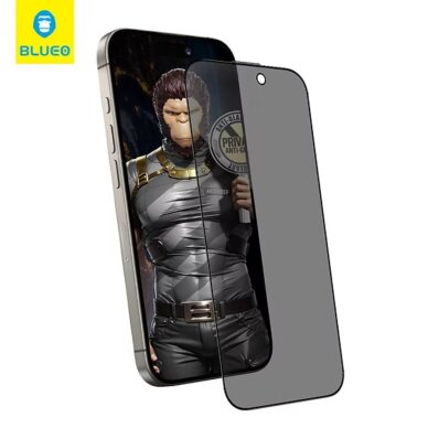 Samsung S25 / S24 juodas pilnas Mr.Monkey 5D PRIVACY MATTE stiklas 1