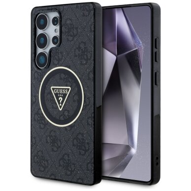Samsung S25 ULTRA black MagSafe 4G Glitter Triangle GUESS nugarėlė