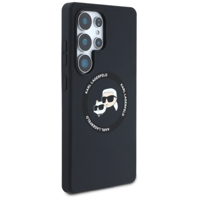Samsung S25 ULTRA black MagSafe Silicone Double Heads And Circle KARL LAGERFELD nugarėlė 3