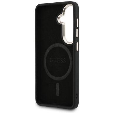 Samsung S26+ black MagSafe PU 4G Ring Classic Logo GUESS nugarėlė 3