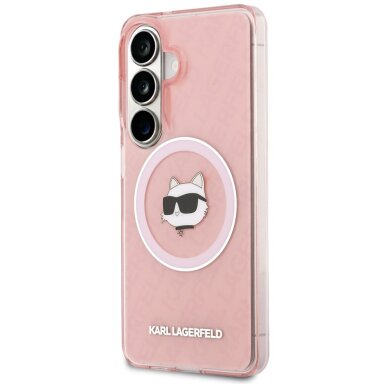 Samsung S26 pink MagSafe IML Repeated Choupette KARL LAGERFELD nugarėlė 1