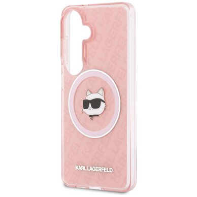 Samsung S26+ pink MagSafe IML Repeated Choupette KARL LAGERFELD nugarėlė 5