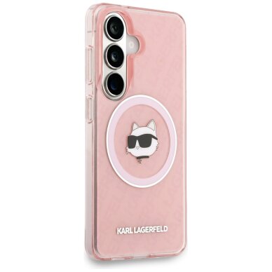 Samsung S26 pink MagSafe IML Repeated Choupette KARL LAGERFELD nugarėlė 3