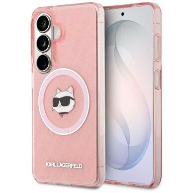 Samsung S26+ pink MagSafe IML Repeated Choupette KARL LAGERFELD nugarėlė