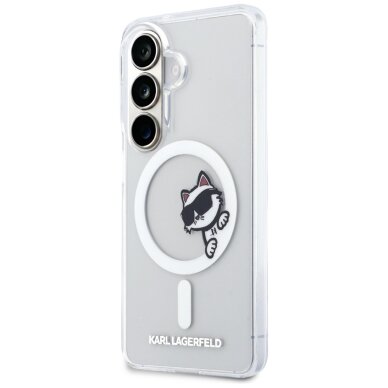 Samsung S26+ transparent MagSafe IML Choupette Peekaboo KARL LAGERFELD nugarėlė 1