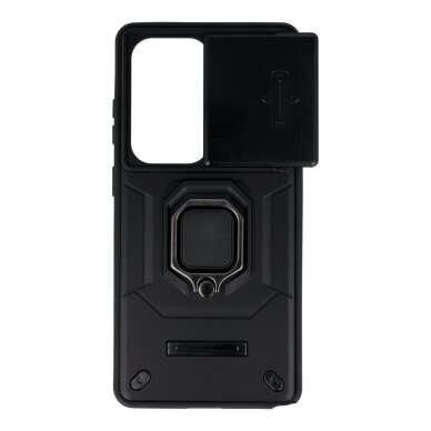 Samsung S26 ULTRA black RING ARMOR WITH CAMSHIELD nugarėlė