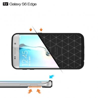 Samsung S6 EDGE juoda LYGCARBON nugarėlė 6