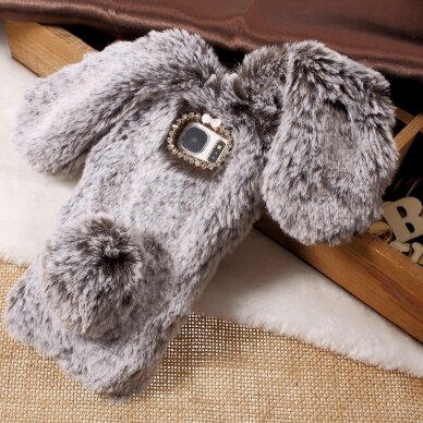 Samsung S7 edge ruda nugarėlė Fluffy rabbit 2