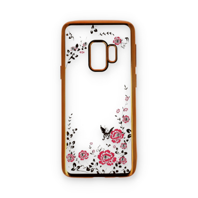 Samsung S9 aukso spalvos perfect FLOWERS nugarėlė 1