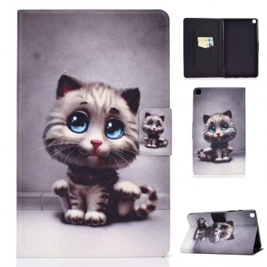 Samsung Tab A7 10.4" fashion dėklas Cat with blue Eyes
