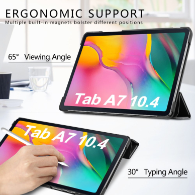 Samsung Tab A7 10.4" juodas TRIFOLD dėklas 1