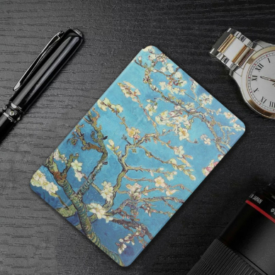 Samsung Tab A7 10.4" silikoninis TRIFOLD dėklas Tree with white flowers 1