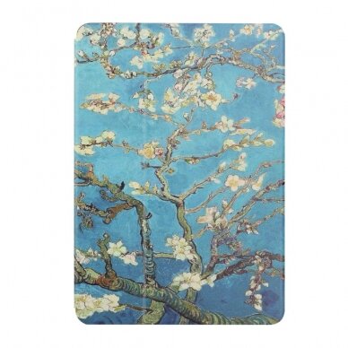 Samsung Tab A7 10.4" silikoninis TRIFOLD dėklas Tree with white flowers 4