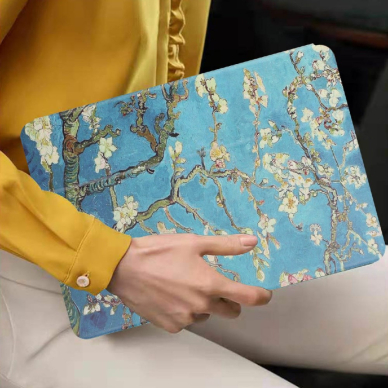 Samsung Tab A7 10.4" silikoninis TRIFOLD dėklas Tree with white flowers 9