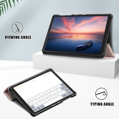 Samsung Tab A7 Lite rose gold TRIFOLD dėklas 3