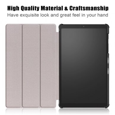 Samsung Tab A7 Lite rose gold TRIFOLD dėklas 4