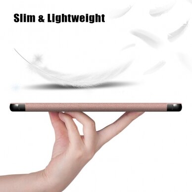 Samsung Tab A7 Lite rose gold TRIFOLD dėklas 5