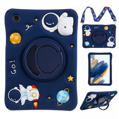 Samsung Tab A8 10.5" ARMOR KIDS Astronaut blue su kojele ir virvute nugarėlė