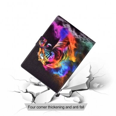 Samsung Tab A8 10.5" fashion dėklas Colorful Tiger With Smoke 8
