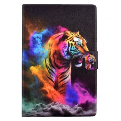 Samsung Tab A8 10.5" fashion dėklas Colorful Tiger With Smoke 9