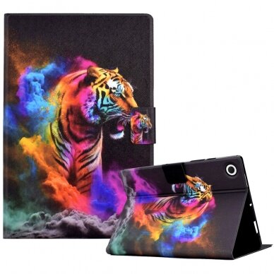 Samsung Tab A8 10.5" fashion dėklas Colorful Tiger With Smoke