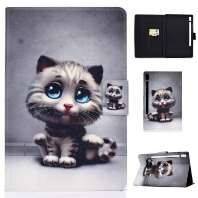 Samsung Tab S6 10.5 fashion dėklas Cat with blue eyes