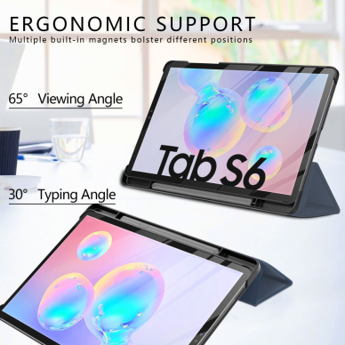 Samsung Tab S6 10.5 mėlynas S PEN TRIFOLD dėklas 3