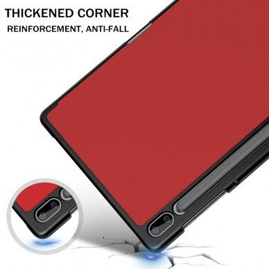 Samsung Tab S6 10.5 raudonas S PEN TRIFOLD dėklas 4