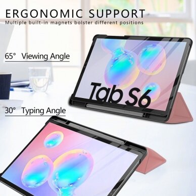 Samsung Tab S6 10.5 rausvas S PEN TRIFOLD dėklas 3