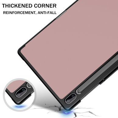 Samsung Tab S6 10.5 rausvas S PEN TRIFOLD dėklas 4