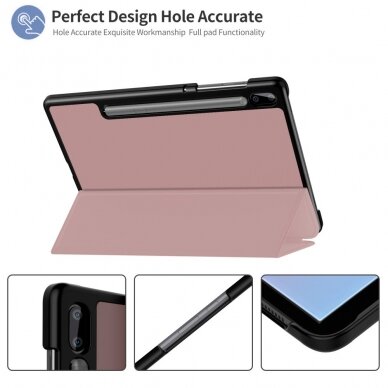 Samsung Tab S6 10.5 rausvas S PEN TRIFOLD dėklas 6
