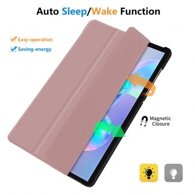 Samsung Tab S6 10.5 rausvas S PEN TRIFOLD dėklas 7