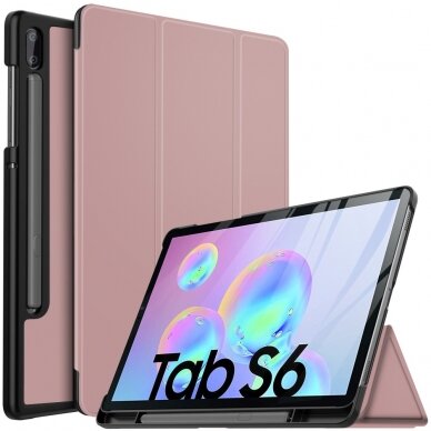 Samsung Tab S6 10.5 rausvas S PEN TRIFOLD dėklas 8