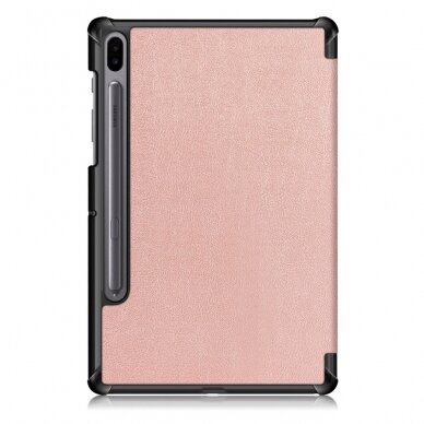 Samsung Tab S6 10.5 rausvas TRIFOLD dėklas 2