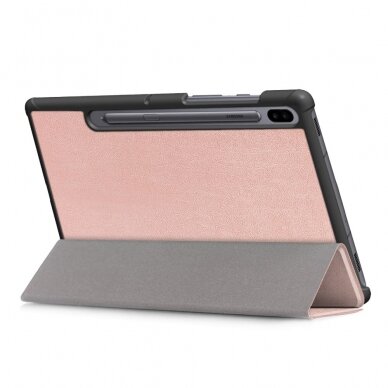 Samsung Tab S6 10.5 rausvas TRIFOLD dėklas 4