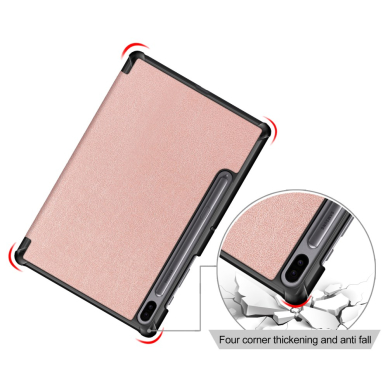 Samsung Tab S6 10.5 rausvas TRIFOLD dėklas 7