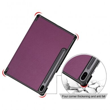 Samsung Tab S6 10.5 violetinis TRIFOLD dėklas 7