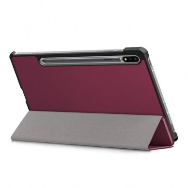 Samsung Tab S7/S8 11" bordo TRIFOLD dėklas 1