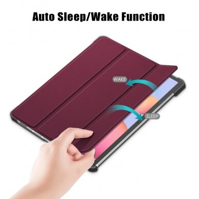 Samsung Tab S7/S8 11" bordo TRIFOLD dėklas 5